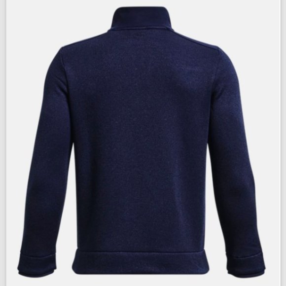 UNDER ARMOUR Boys' SweaterFleece Half Zip Pullover 1382925 Size L -Navy Blue NWT - Picture 2 of 4